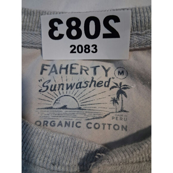 Faherty Sunwashed Men's size M Organic Cotton Grungecore Preppy Slub Henley Tee - Picture 15 of 16